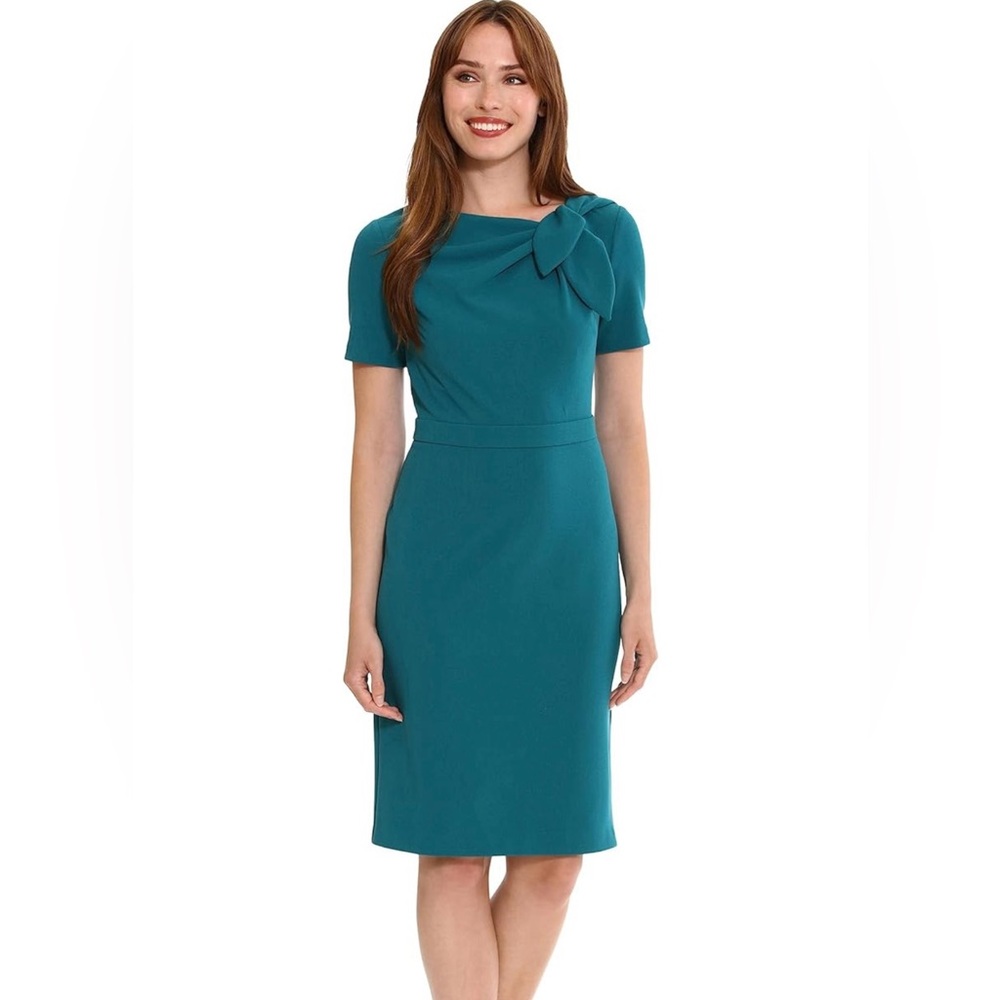 London Times Teal Midi Dress